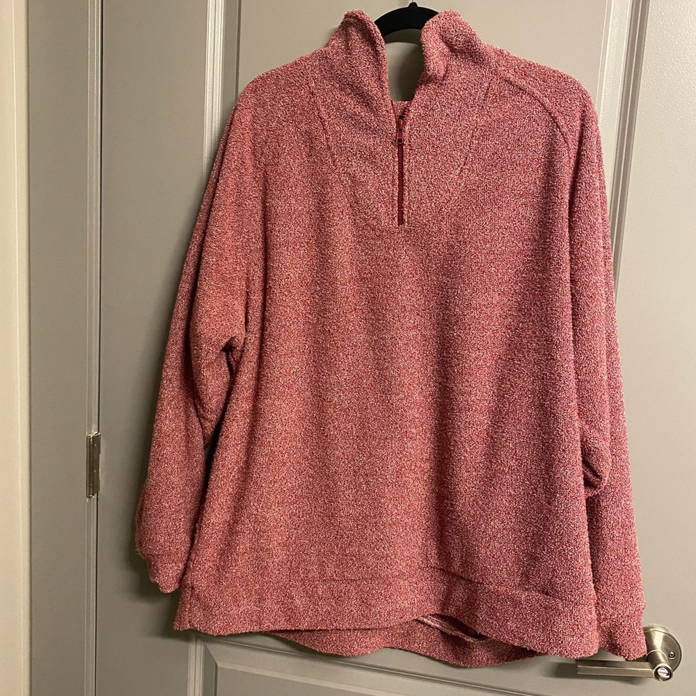Woolly threads red pullover quarter zip